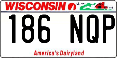 WI license plate 186NQP