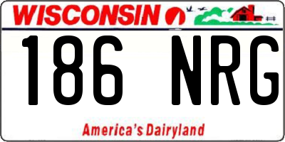WI license plate 186NRG