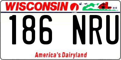 WI license plate 186NRU