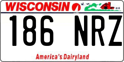 WI license plate 186NRZ