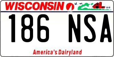 WI license plate 186NSA