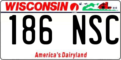 WI license plate 186NSC