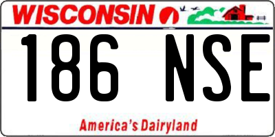 WI license plate 186NSE