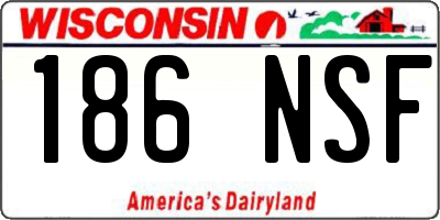 WI license plate 186NSF
