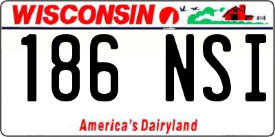 WI license plate 186NSI