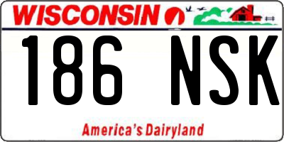 WI license plate 186NSK
