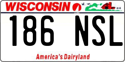 WI license plate 186NSL