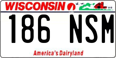 WI license plate 186NSM