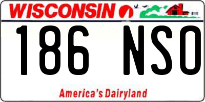 WI license plate 186NSO