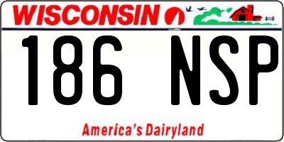 WI license plate 186NSP