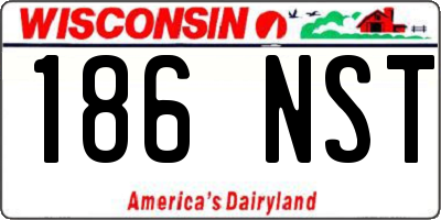 WI license plate 186NST