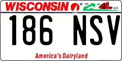 WI license plate 186NSV