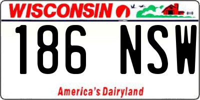 WI license plate 186NSW