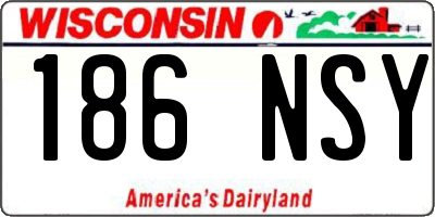 WI license plate 186NSY