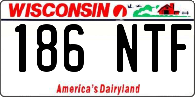 WI license plate 186NTF