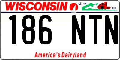 WI license plate 186NTN