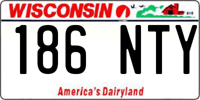 WI license plate 186NTY