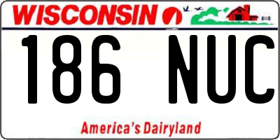 WI license plate 186NUC