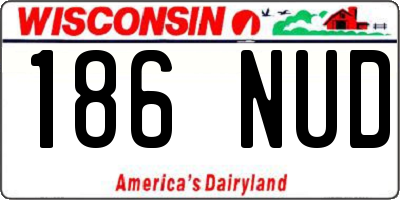 WI license plate 186NUD