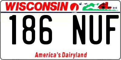 WI license plate 186NUF