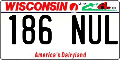 WI license plate 186NUL