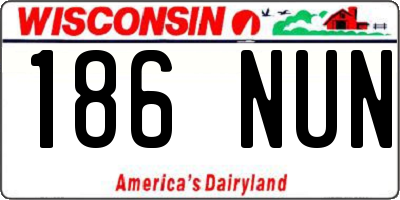 WI license plate 186NUN