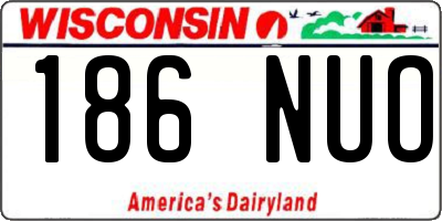 WI license plate 186NUO