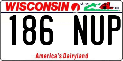 WI license plate 186NUP