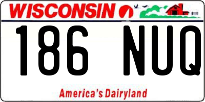 WI license plate 186NUQ
