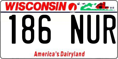 WI license plate 186NUR
