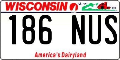 WI license plate 186NUS