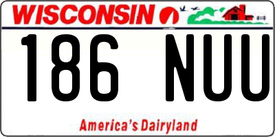 WI license plate 186NUU