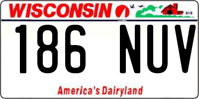 WI license plate 186NUV