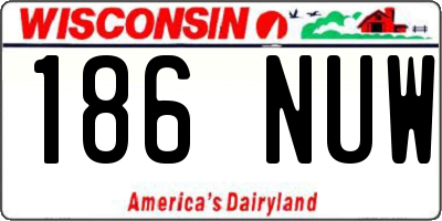 WI license plate 186NUW