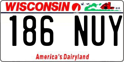 WI license plate 186NUY