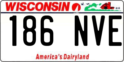 WI license plate 186NVE