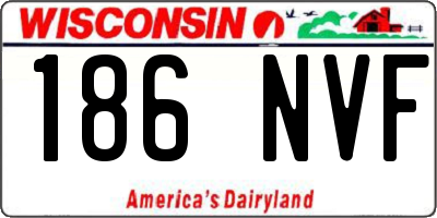WI license plate 186NVF
