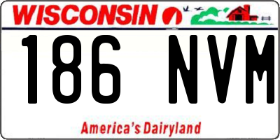 WI license plate 186NVM