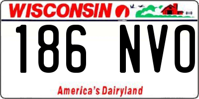 WI license plate 186NVO