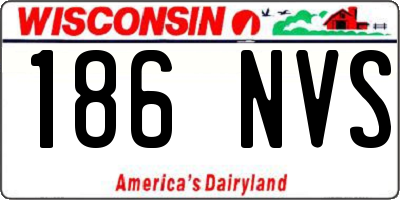 WI license plate 186NVS