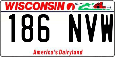 WI license plate 186NVW