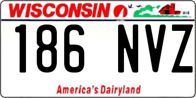 WI license plate 186NVZ