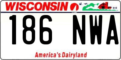 WI license plate 186NWA