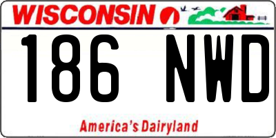 WI license plate 186NWD