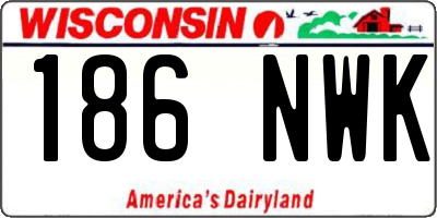 WI license plate 186NWK