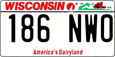 WI license plate 186NWO