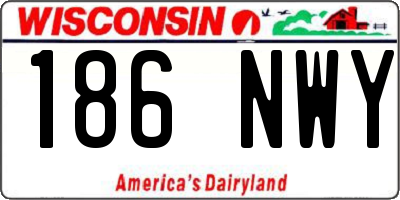 WI license plate 186NWY