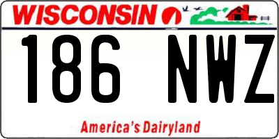 WI license plate 186NWZ