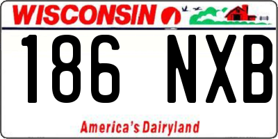 WI license plate 186NXB