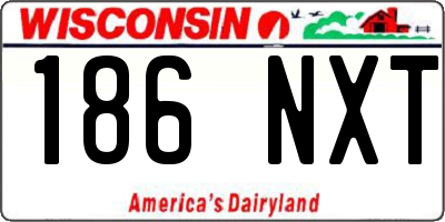 WI license plate 186NXT